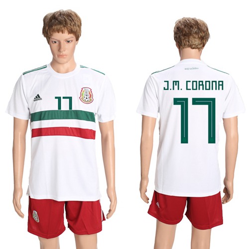 Mexico #17 J.M.Corona Away Soccer Country Jersey